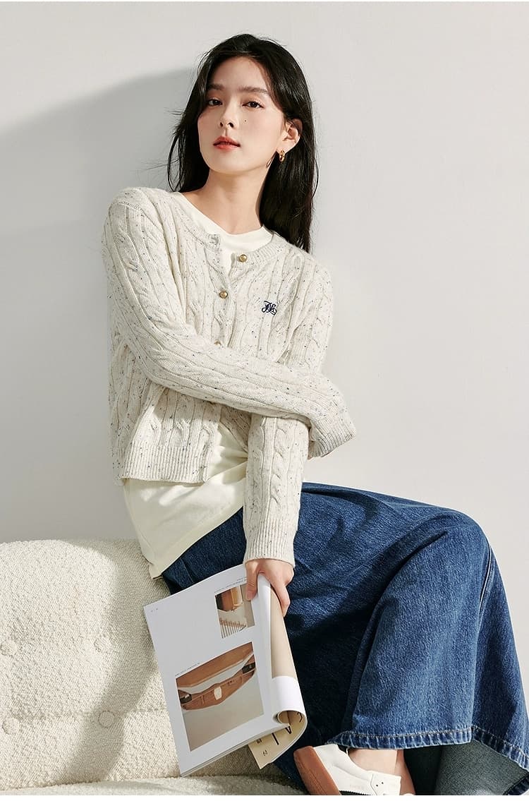 ブルベ夏/ブルベ冬服 フロントボタンカーディガン