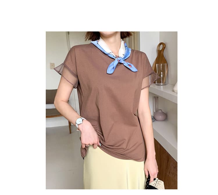 ブルベ夏/ブルベ冬服 透かし袖クラシカルTシャツ