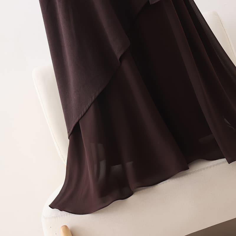 ブルベ冬服 アシンメトリー重ね切替ワンピース