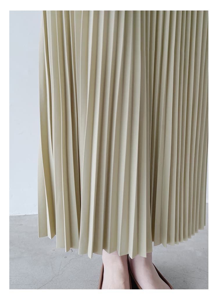 ブルベ夏/ブルベ冬服 優美なシルエット プリーツロングスカート