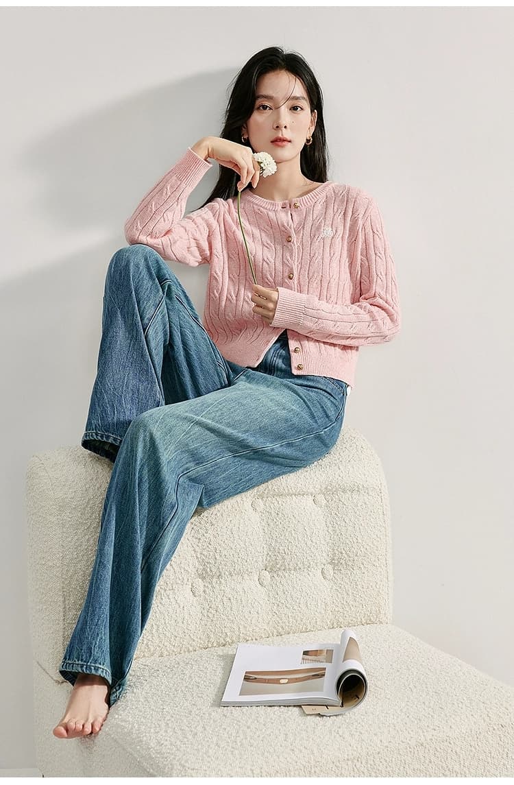 ブルベ夏/ブルベ冬服 フロントボタンカーディガン