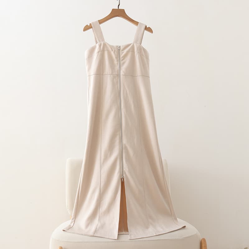 ブルベ夏/ブルベ冬服 美シルエット ジップアップワンピース