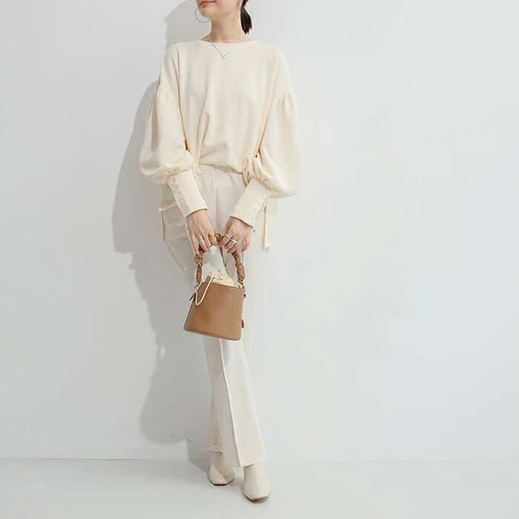 ブルベ夏/ブルベ冬服 ボリューム袖ボタン付きプルオーバー