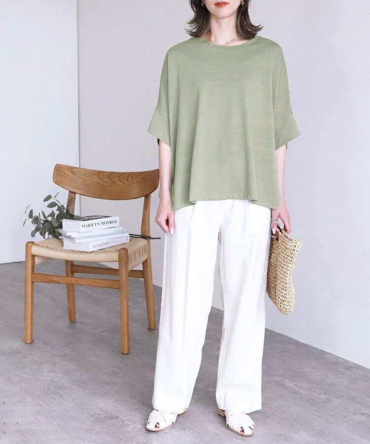 ブルベ夏/ブルベ冬服 ゆったりシルエット五分袖カットソー