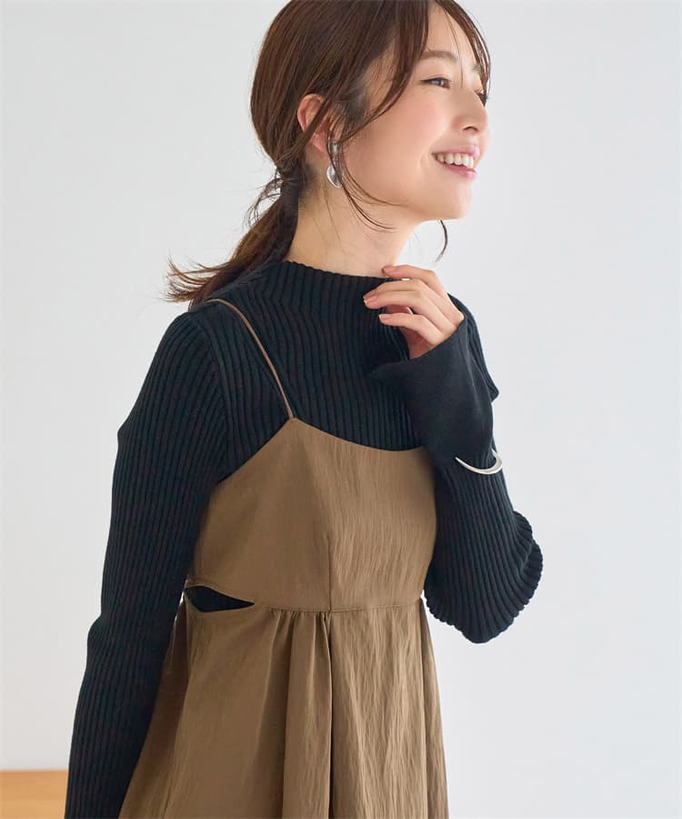 ブルベ夏/ブルベ冬服 リブ編みタートルネック
