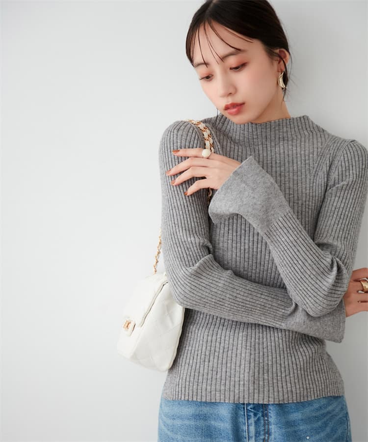 ブルベ夏/ブルベ冬服 リブ編みタートルネック