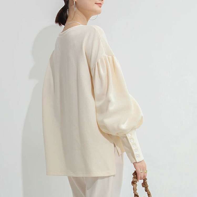 ブルベ夏/ブルベ冬服 ボリューム袖ボタン付きプルオーバー