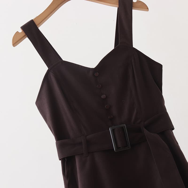 ブルベ冬服 アシンメトリー重ね切替ワンピース