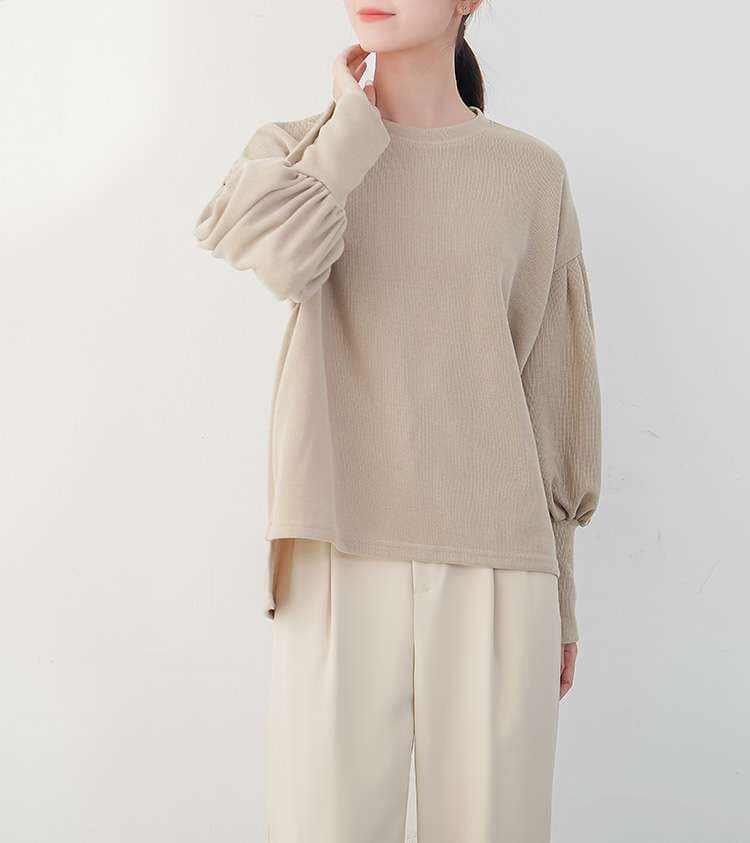 ブルベ夏/ブルベ冬服 ボリューム袖ボタン付きプルオーバー