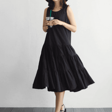 ブルベ冬服 ティアードギャザーワンピース