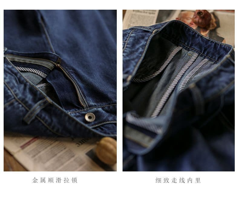 ブルベ冬服　タック入りデニムワイドパンツ