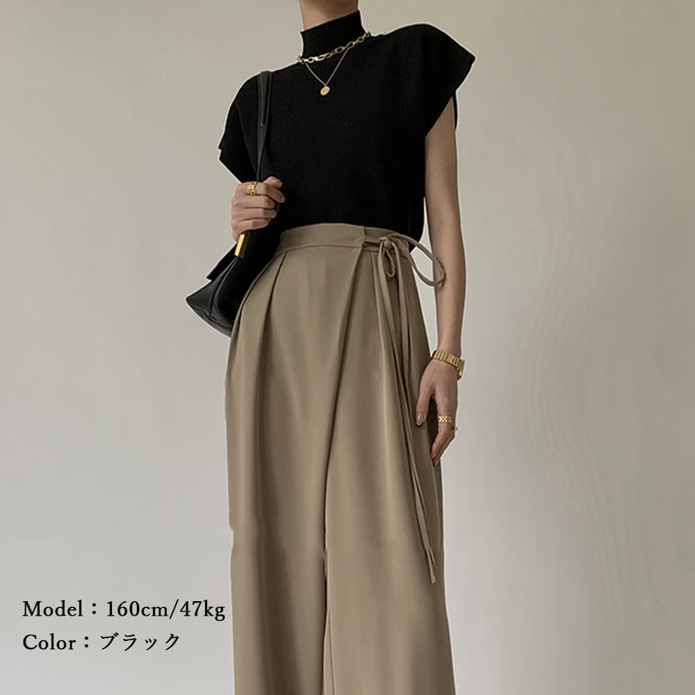 ブルベ夏/ブルベ冬服 高品質サマーニット ハイネック フレンチスリーブ