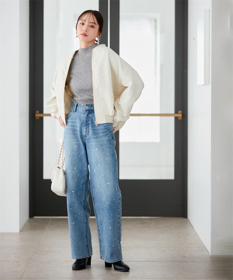 ブルベ夏/ブルベ冬服 リブ編みタートルネック