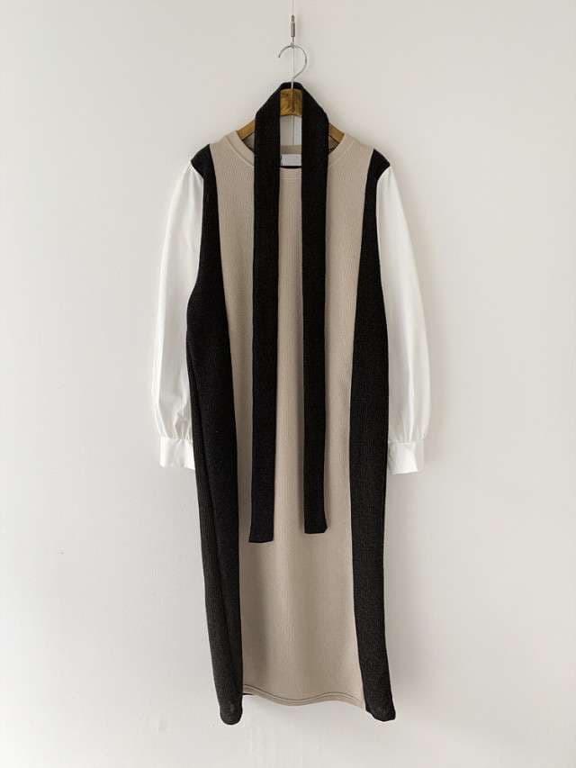 ブルベ夏/ブルベ冬服 フリル袖レイヤードワンピース