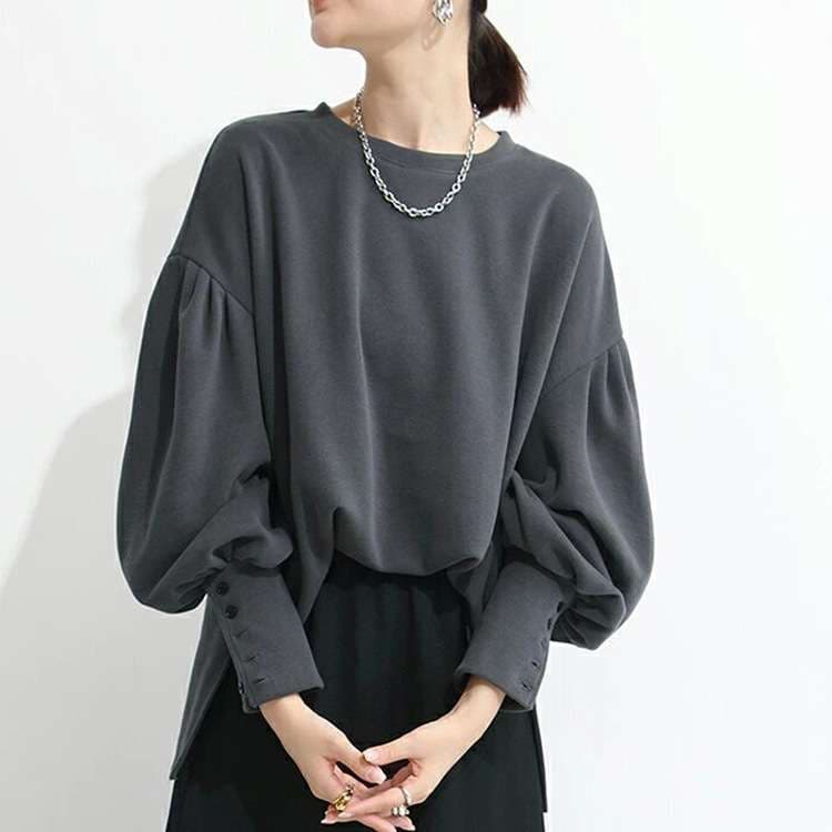 ブルベ夏/ブルベ冬服 ボリューム袖ボタン付きプルオーバー