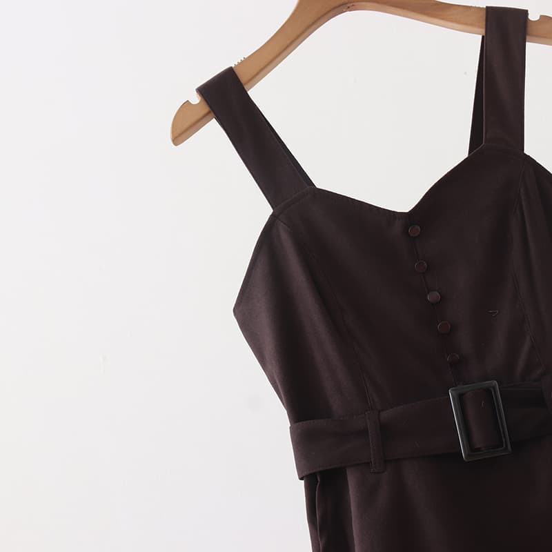 ブルベ冬服 アシンメトリー重ね切替ワンピース