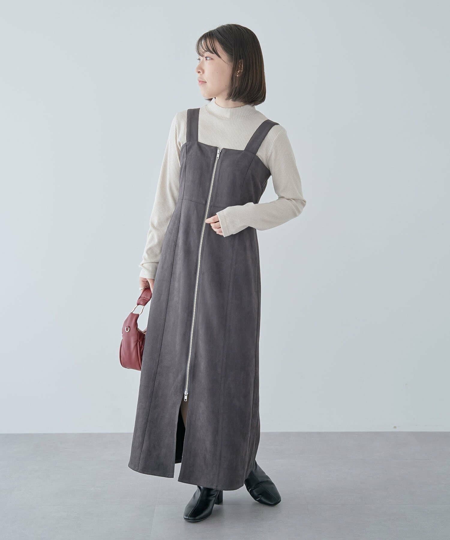 ブルベ夏/ブルベ冬服 美シルエット ジップアップワンピース