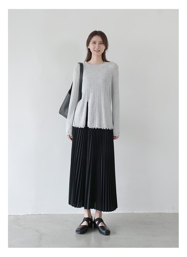 ブルベ夏/ブルベ冬服 優美なシルエット プリーツロングスカート