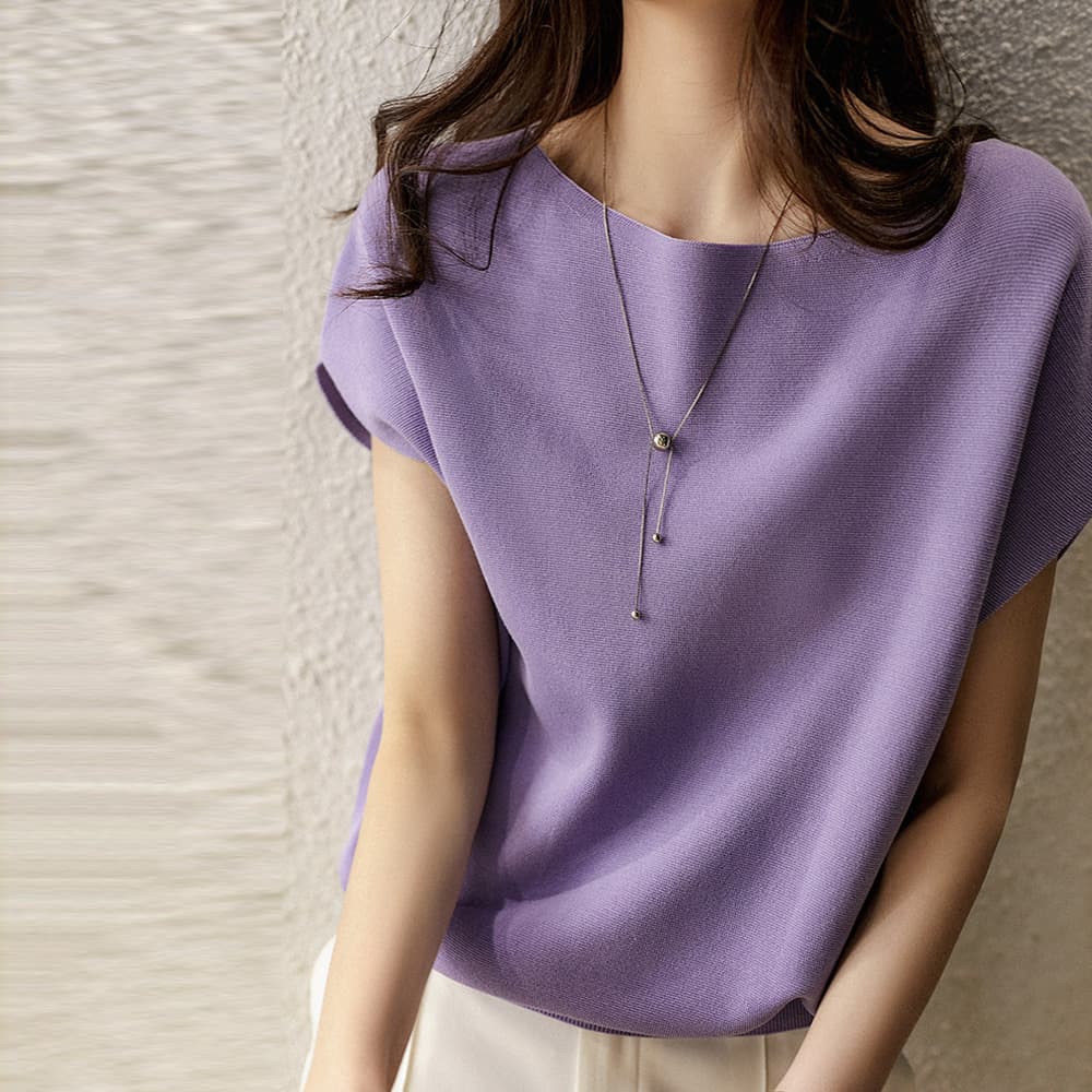 ブルベ夏服 フレンチスリーブ サマーニット