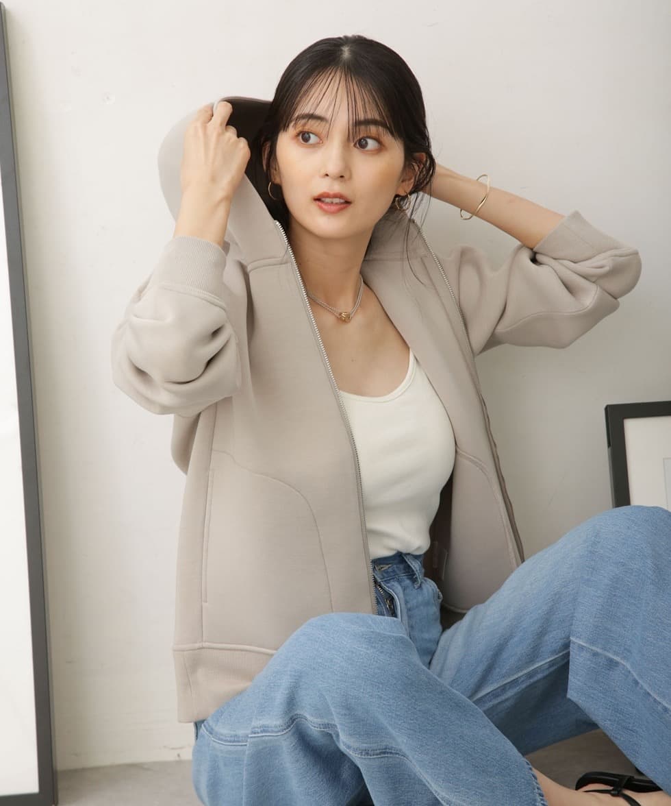 ブルベ夏/ブルベ冬服 シンプル フード付パーカー