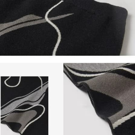 ブルベ夏/ブルベ冬服 曲線模様ニットロングスカート