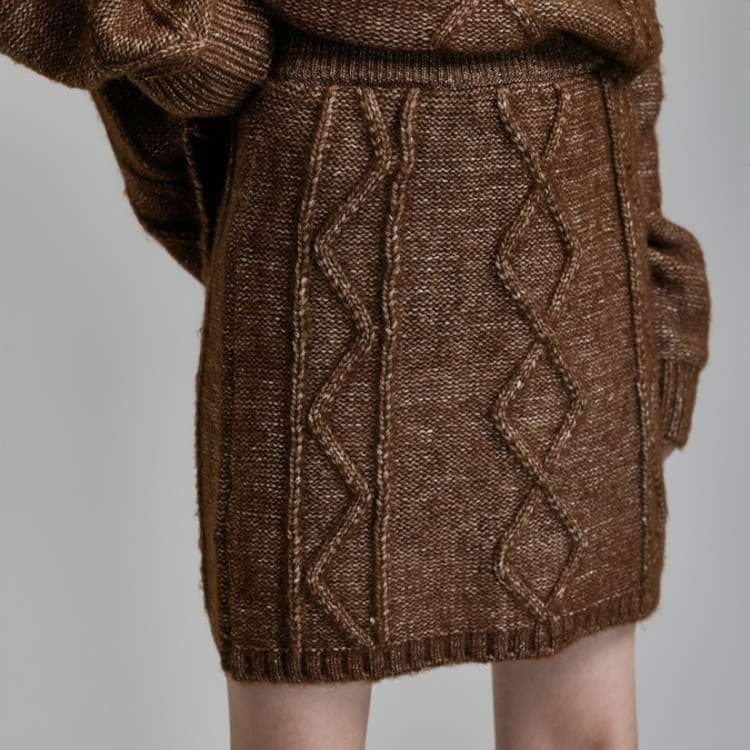 ブルベ夏/ブルベ冬服 ケーブル編みニットスカート