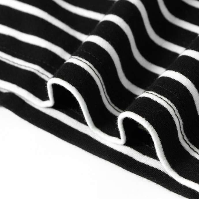 ブルベ夏/ブルベ冬服 縞模様 ラウンドネックロングTシャツ