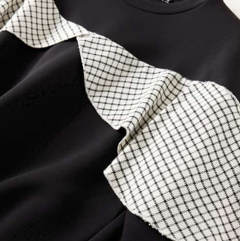 ブルベ夏/ブルベ冬服 チェック柄フリルデザインプルオーバー