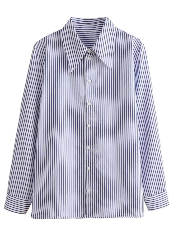 ブルベ夏/ブルベ冬服 ストライプ シャツ