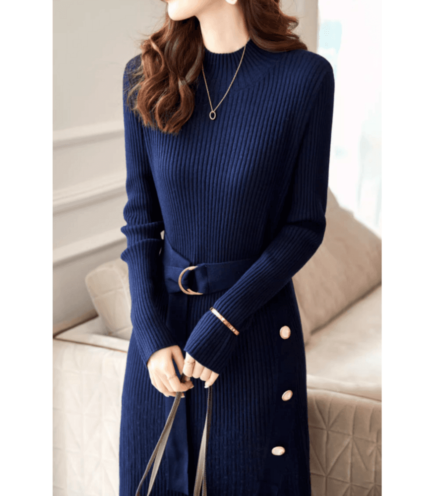 ブルベ冬服 ニットロングワンピース