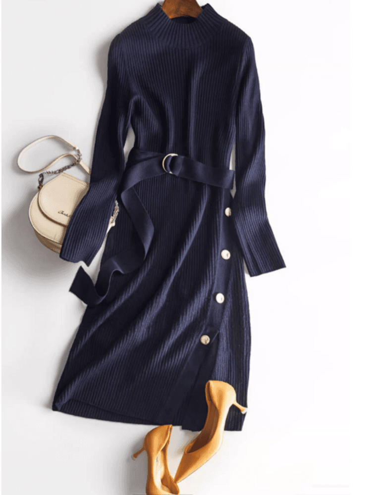 ブルベ冬服 ニットロングワンピース