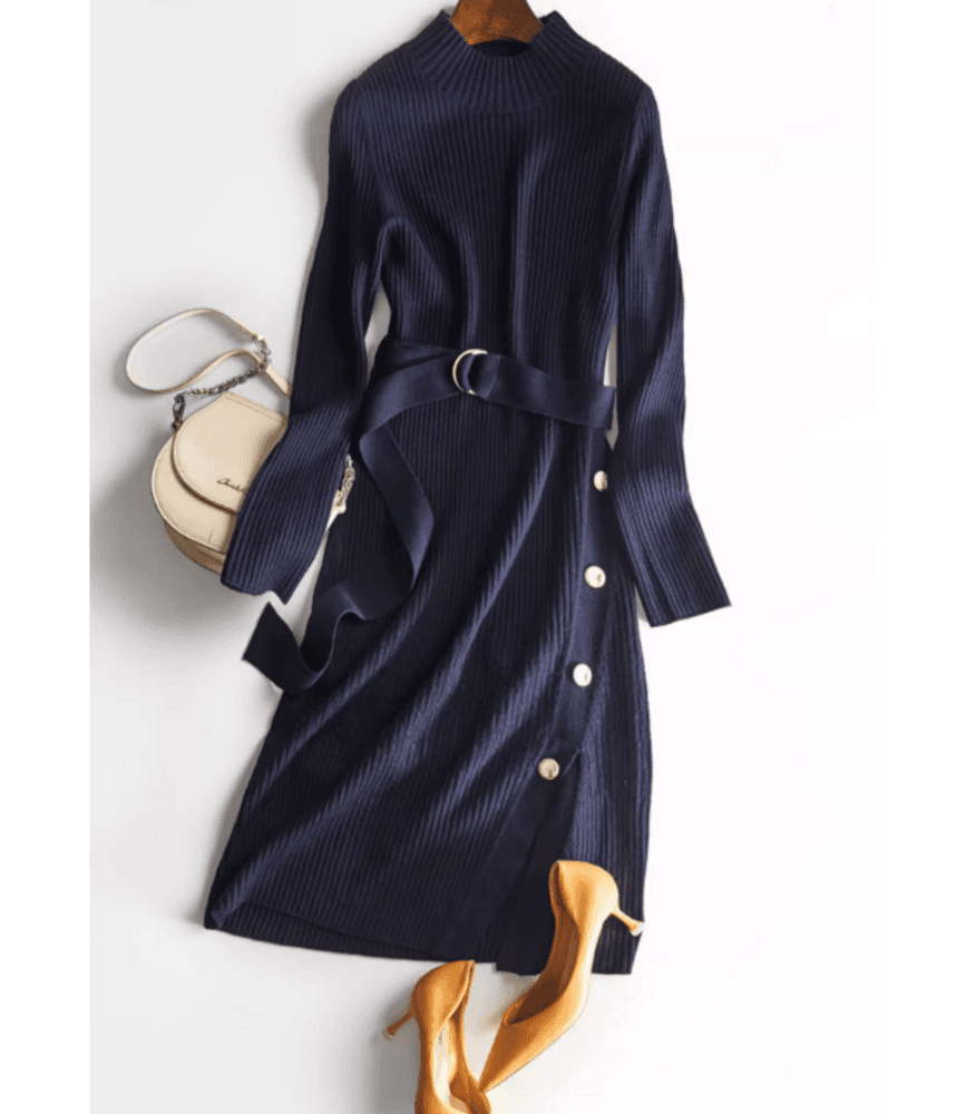 ブルベ冬服 ニットロングワンピース