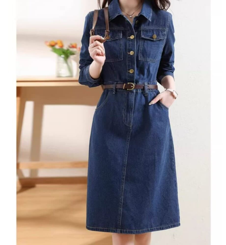 ブルベ冬服 デニムワンピース