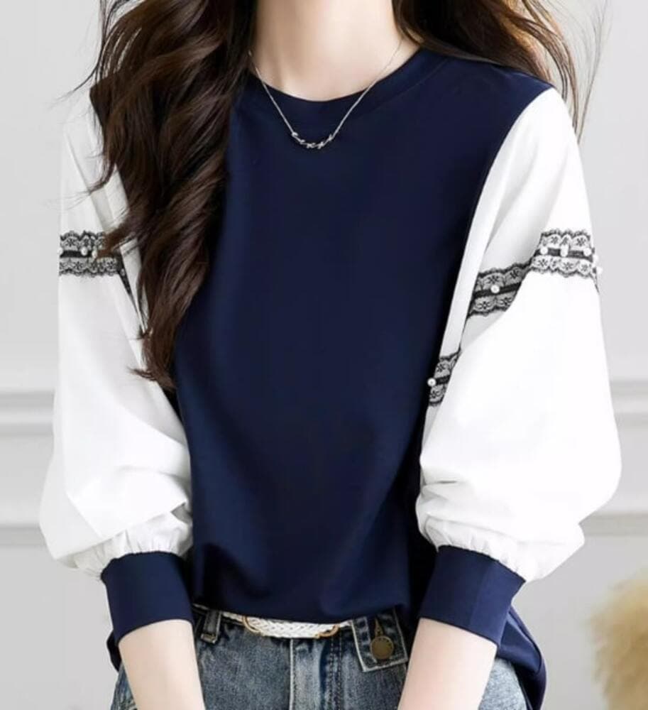 ブルベ冬服 レース切り替えトレーナー