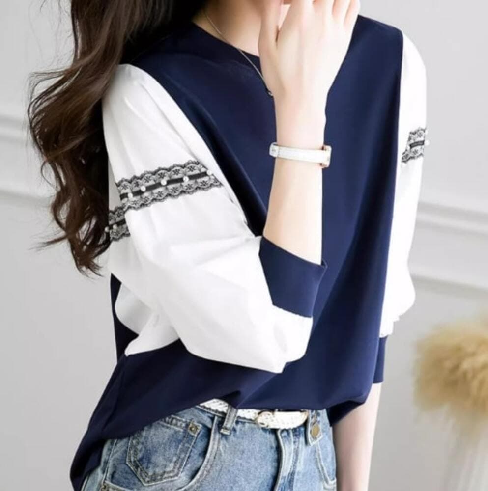 ブルベ冬服 レース切り替えトレーナー