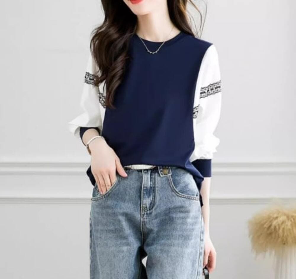 ブルベ冬服 レース切り替えトレーナー