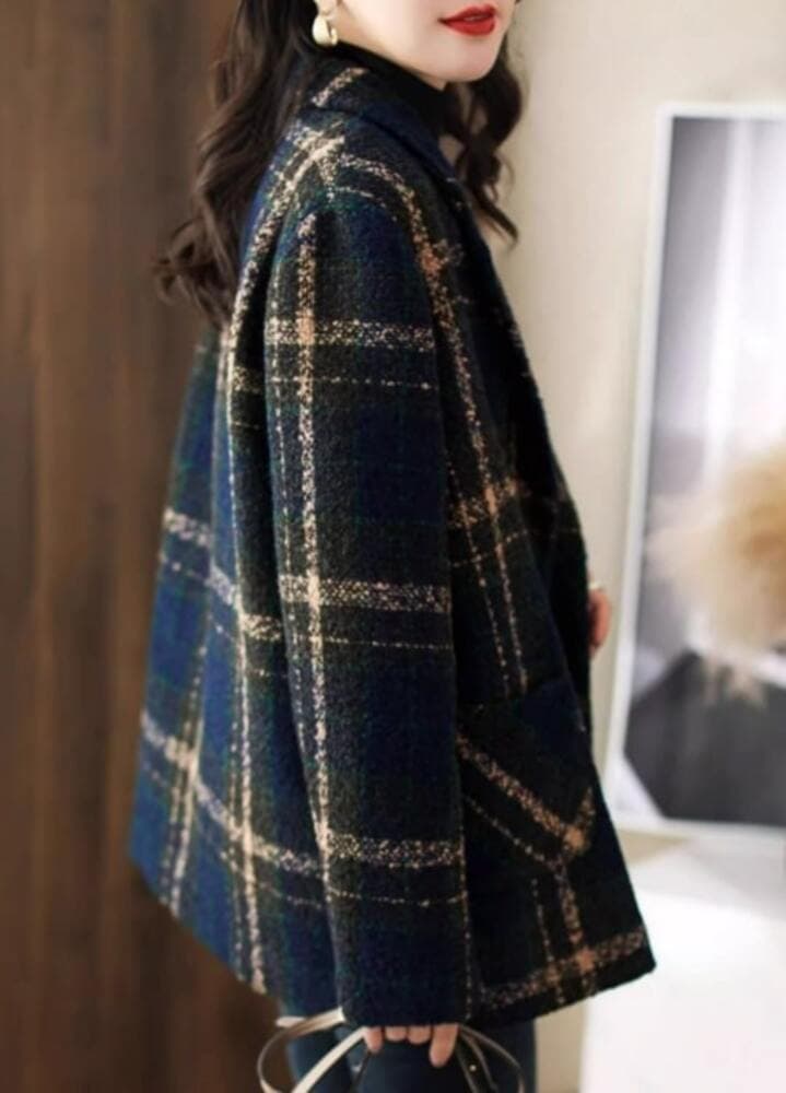 ブルベ冬服 ウール チェック柄コートジャケット