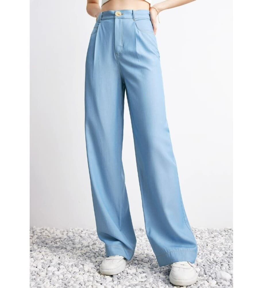 ブルベ夏服 ハイウエストワイド パンツ