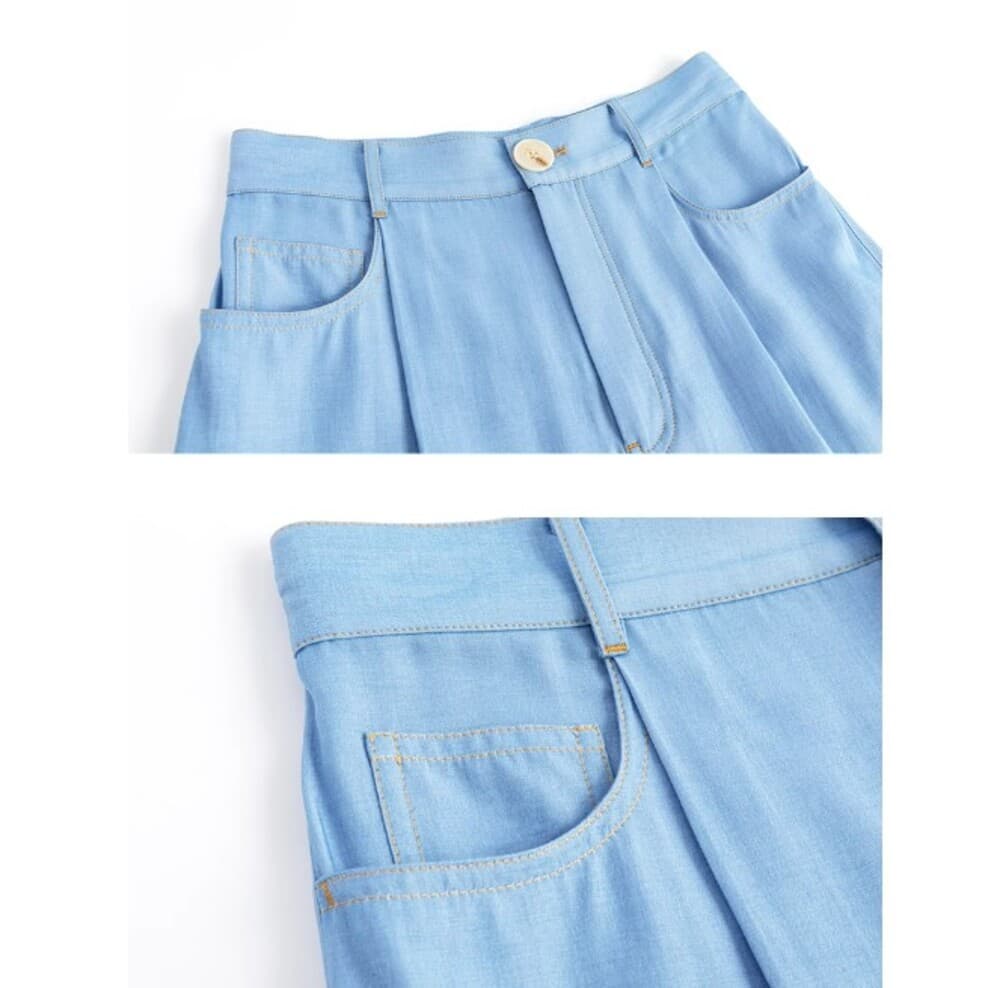 ブルベ夏服 ハイウエストワイド パンツ
