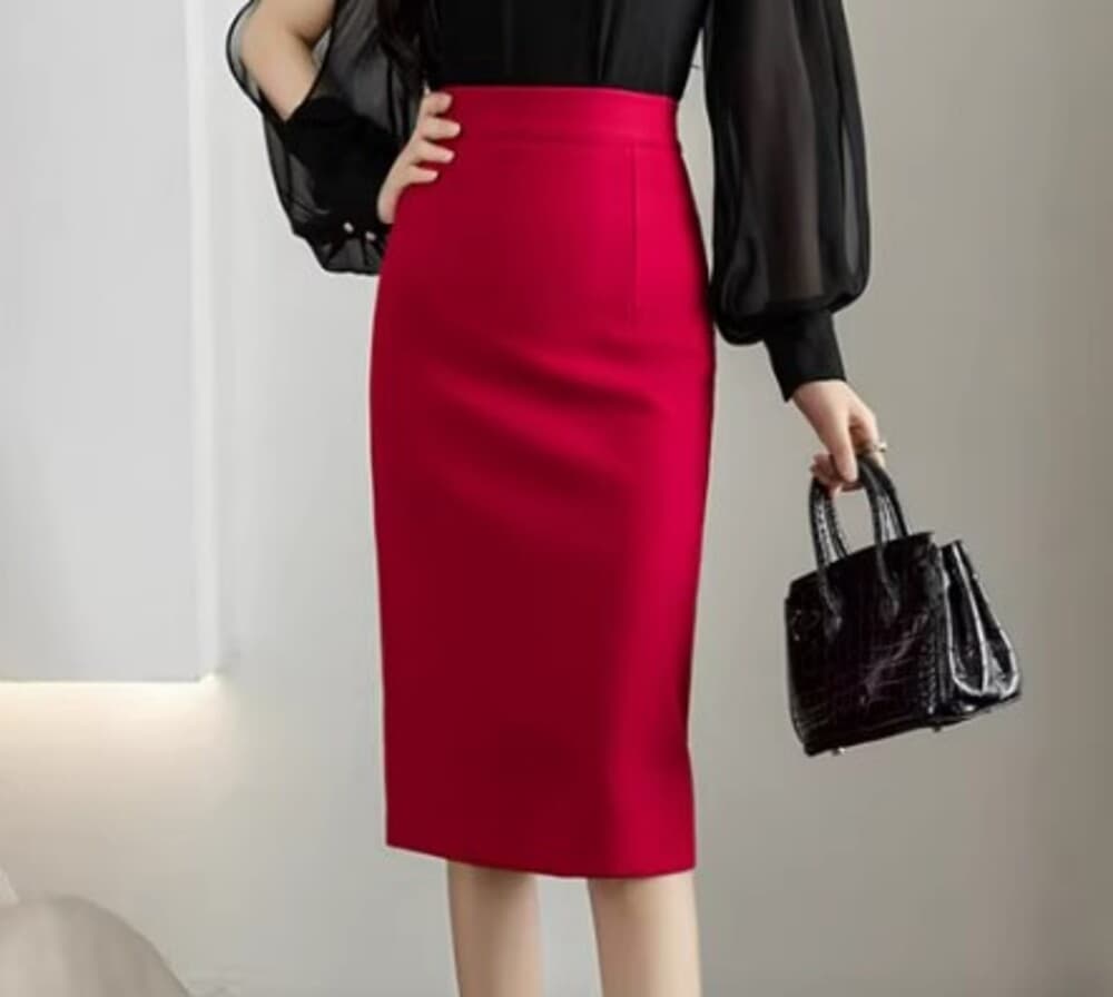 ブルベ夏/ブルベ冬服 タイトミドルスカート