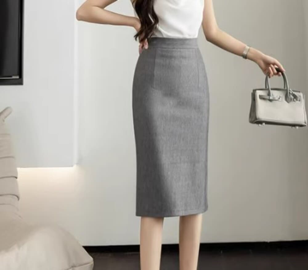 ブルベ夏/ブルベ冬服 タイトミドルスカート