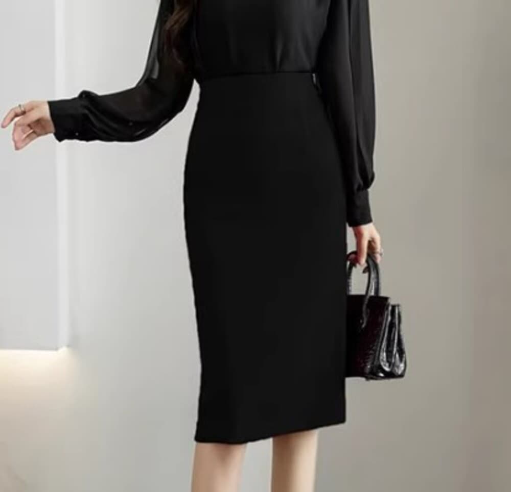 ブルベ夏/ブルベ冬服 タイトミドルスカート