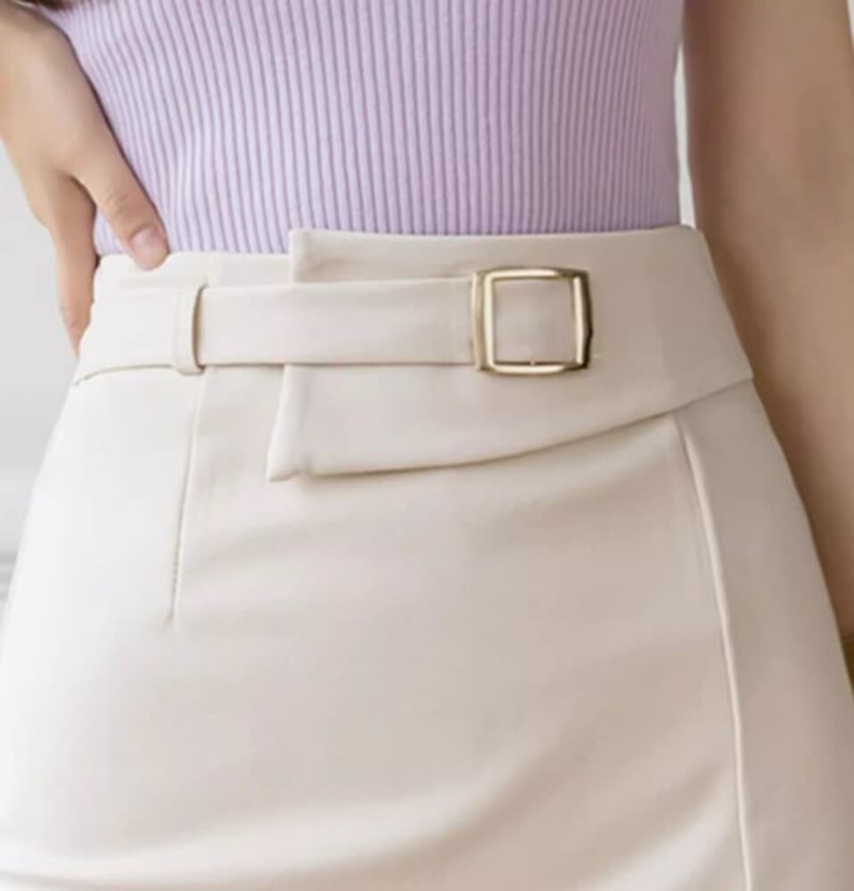 ブルベ夏/ブルベ冬服 ベルト付き ミドルスカート