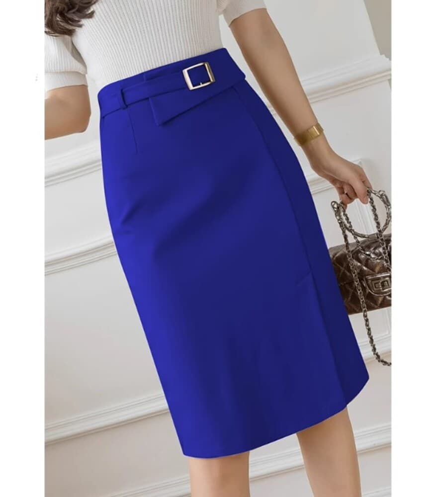 ブルベ夏/ブルベ冬服 ベルト付き ミドルスカート