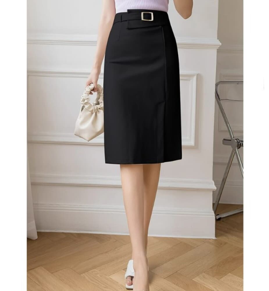 ブルベ夏/ブルベ冬服 ベルト付き ミドルスカート