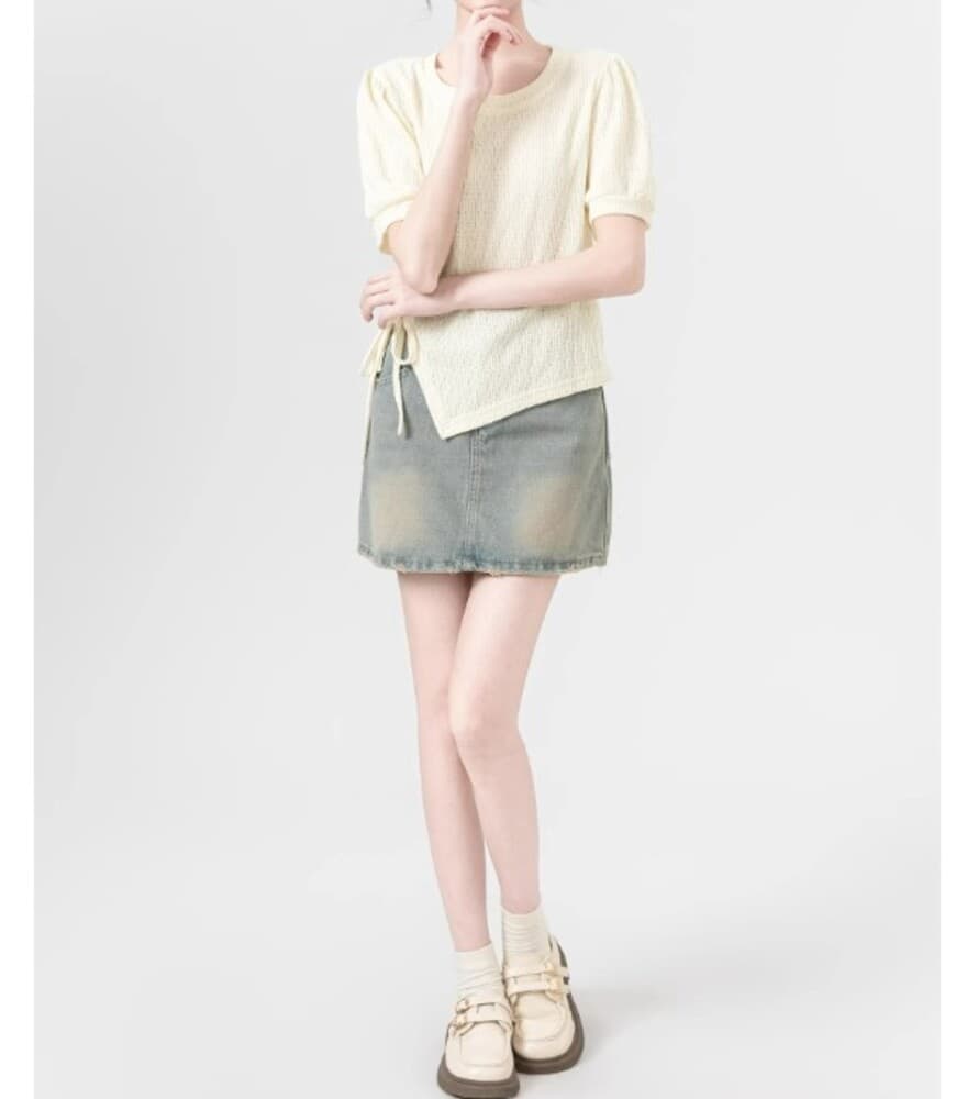 ブルベ夏服 アシンメトリー クロップドT