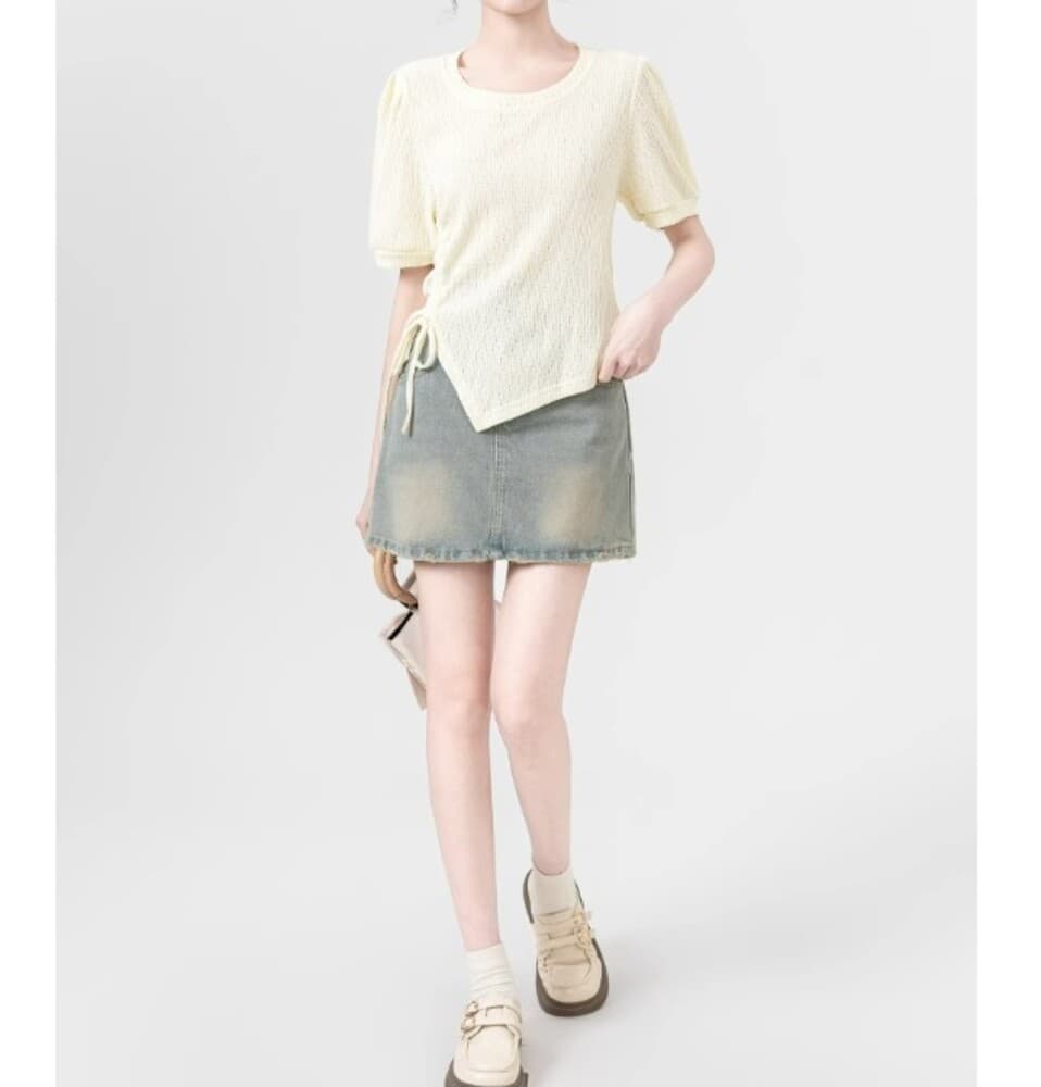 ブルベ夏服 アシンメトリー クロップドT