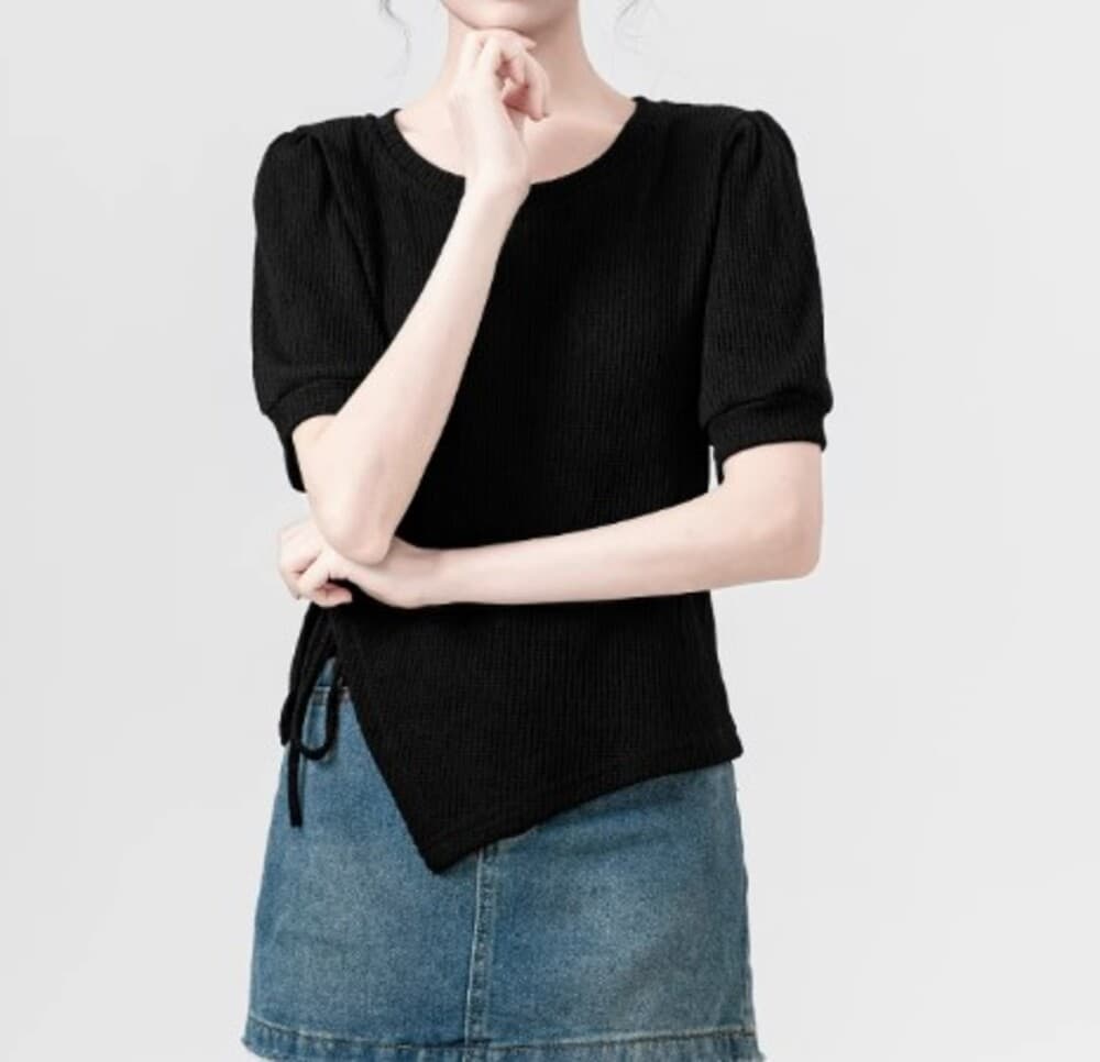 ブルベ夏服 アシンメトリー クロップドT