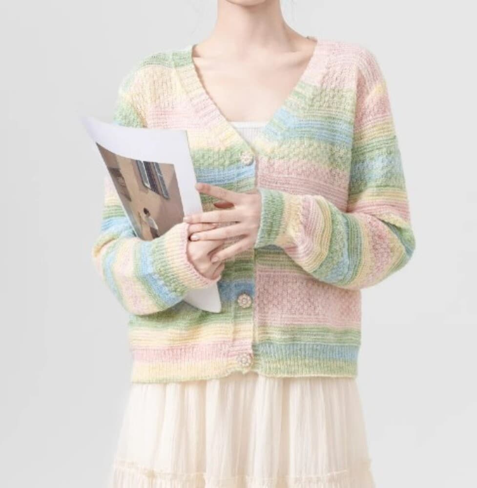 ブルベ夏服 スイート グラデーション サマーカーディガン
