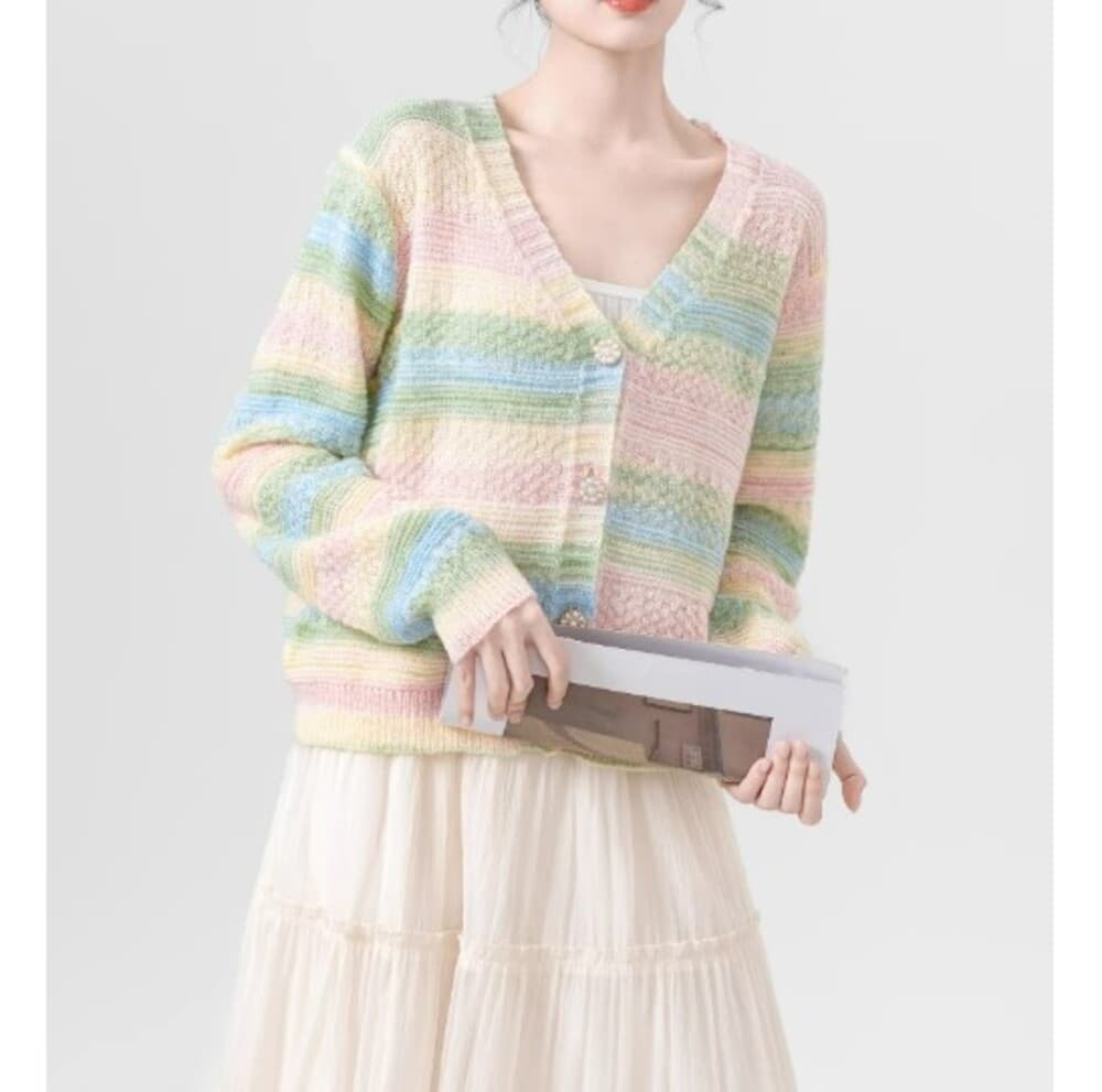 ブルベ夏服 スイート グラデーション サマーカーディガン